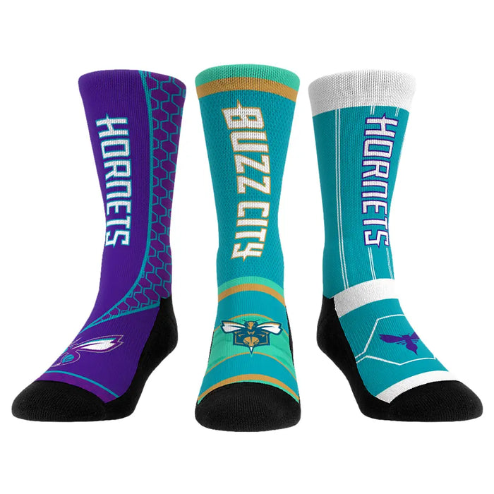Charlotte Hornets - Ultimate Jersey - 3-Pack by Rock 'Em Socks
