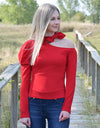 Charming Cold Shoulder Halter Blouse