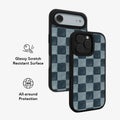 Marine Check | Navy Blue Checkered iPhone Case by KELAB
