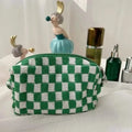 Checkered Pattern Zipper Makeup Bag by DailySale