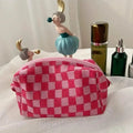 Checkered Pattern Zipper Makeup Bag by DailySale