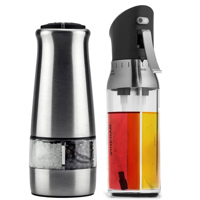 Chef's Star Premium Electric Salt and Pepper Grinder with Olive Oil and Vinegar Misting Sprayer by DailySale
