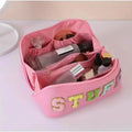 Chenille Letter Patches Cosmetic Bag by DailySale