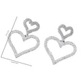 Chic Double Heart Rhinestone Stud Earrings by DailySale