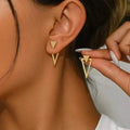 Chic Minimalist Triangle Design Earrings by DailySale
