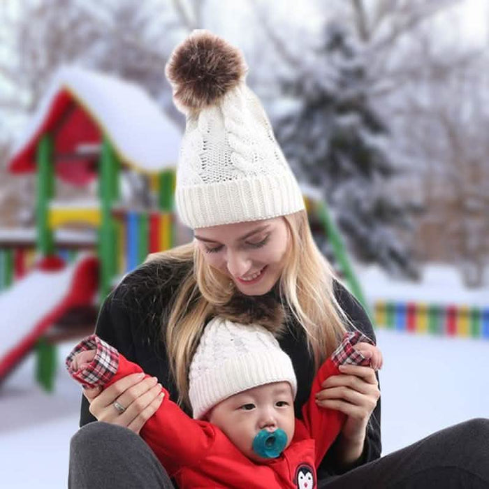Chic Mom and Me Pom Beanies by DailySale