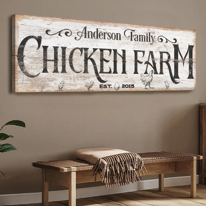 Chicken Farm Farmhouse Sign III by Tailored Canvases