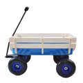 Children Outdoor Wagon All Terrain Pulling with Wood Railing Air Tires by DailySale