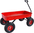 Children Outdoor Wagon All Terrain Pulling with Wood Railing Air Tires by DailySale