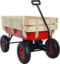 Children Outdoor Wagon All Terrain Pulling with Wood Railing Air Tires by DailySale