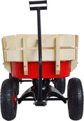 Children Outdoor Wagon All Terrain Pulling with Wood Railing Air Tires by DailySale