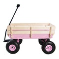 Children Outdoor Wagon All Terrain Pulling with Wood Railing Air Tires by DailySale