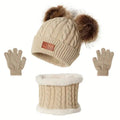 Children's Winter Knitted Wool Lining Warm Hat, Scarf, Glove Set For 2-5 Year Old Boys And Girls by DailySale