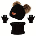 Children's Winter Knitted Wool Lining Warm Hat, Scarf, Glove Set For 2-5 Year Old Boys And Girls by DailySale