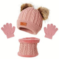 Children's Winter Knitted Wool Lining Warm Hat, Scarf, Glove Set For 2-5 Year Old Boys And Girls by DailySale