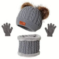 Children's Winter Knitted Wool Lining Warm Hat, Scarf, Glove Set For 2-5 Year Old Boys And Girls by DailySale