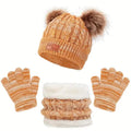 Children's Winter Knitted Wool Lining Warm Hat, Scarf, Glove Set For 2-5 Year Old Boys And Girls by DailySale