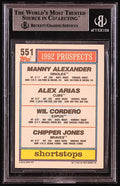 Chipper Jones Alexander Arias Signed 1992 Topps #551 (BGS) by Price Is Right Miami