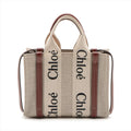 Chloe Woody Small Canvas & Leather 2 Way Handbag Beige #2477 by Bolt Boutique