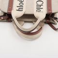 Chloe Woody Small Canvas & Leather 2 Way Handbag Beige #2477 by Bolt Boutique
