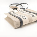 Chloe Woody Small Canvas &amp; Leather 2 Way Handbag Beige x black #2601 by Bolt Boutique