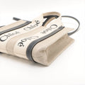 Chloe Woody Small Canvas &amp; Leather 2 Way Handbag Beige x black #2601 by Bolt Boutique