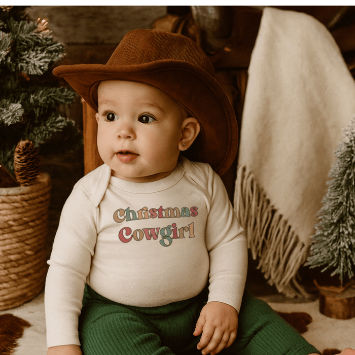 long sleeve graphic bodysuit | christmas cowgirl by Finn + Emma