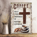 Christ And Coffee Faith Sign by Tailored Canvases