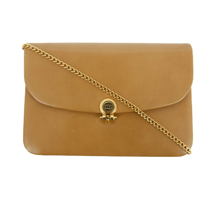 Christian Dior Beige Leather Chain Shoulder Bag Gold Hardware #3058 by Bolt Boutique