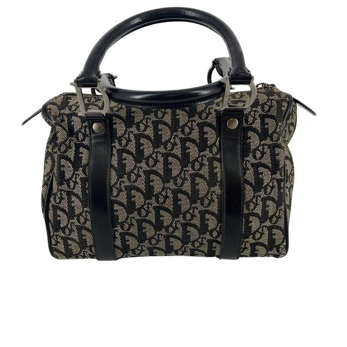 Christian Dior Black Canvas x Leather Trotter Mini Boston Bag #7700 by Bolt Boutique
