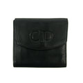 Christian Dior Black Leather Compact Wallet #3081 by Bolt Boutique