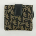 Christian Dior Black Trotter Saddle Canvas x Leather Compact Wallet -SKU #2635 by Bolt Boutique