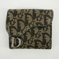 Christian Dior Black Trotter Saddle Canvas x Leather Compact Wallet -SKU #2635 by Bolt Boutique