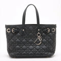 Christian Dior Cannage Panarea Coated Canvas Tote Bag Black #2898 by Bolt Boutique