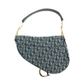 Christian Dior Classic Oblique Trotter Blue Canvas Saddle Bag #3707 by Bolt Boutique