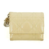 Christian Dior Cream Lady Dior Cannage Patent Leather Compact Wallet #2656