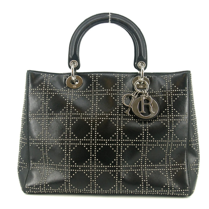 Christian Dior Leather Studded Black Lady Dior Tote Bag #8532 by Bolt Boutique