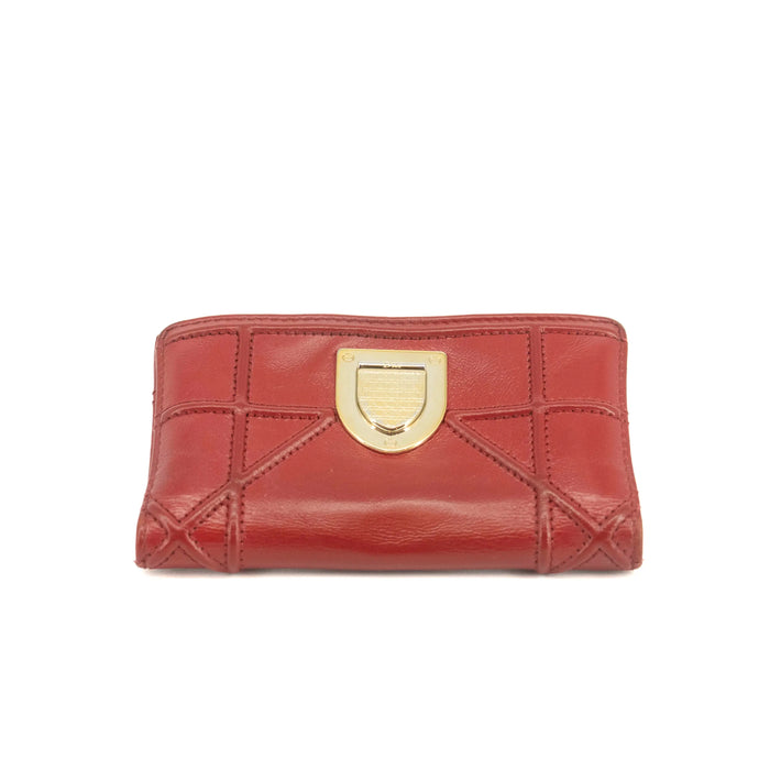 Christian Dior Red Leather Compact Wallet #3720 by Bolt Boutique
