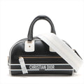 Christian Dior Dior Vibe Zip Bowling Bag Black/White Leather 2 Way #2603 by Bolt Boutique