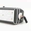 Christian Dior Dior Vibe Zip Bowling Bag Black/White Leather 2 Way #2603 by Bolt Boutique