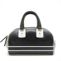 Christian Dior Dior Vibe Zip Bowling Bag Black/White Leather 2 Way #2603 by Bolt Boutique