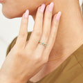 Alyssa 14K Gold Turquoise Dainty Ring with White Diamonds by Christina Greene