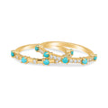 Alyssa 14K Gold Turquoise Dainty Ring with White Diamonds by Christina Greene