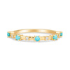 Alyssa 14K Gold Turquoise Dainty Ring with White Diamonds