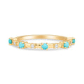 Alyssa 14K Gold Turquoise Dainty Ring with White Diamonds by Christina Greene