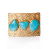 Turquoise and Hammered Gold Belt Buckle