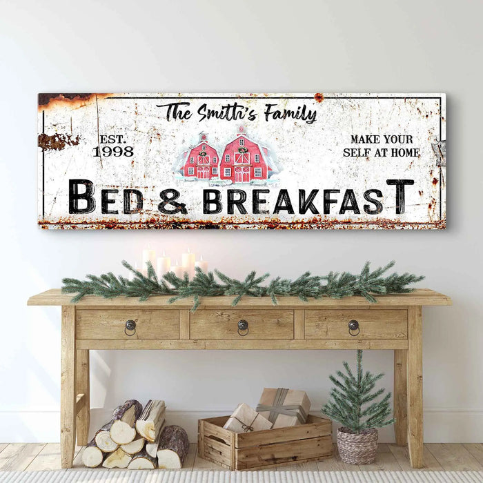 Christmas Bed & Breakfast Sign by Tailored Canvases