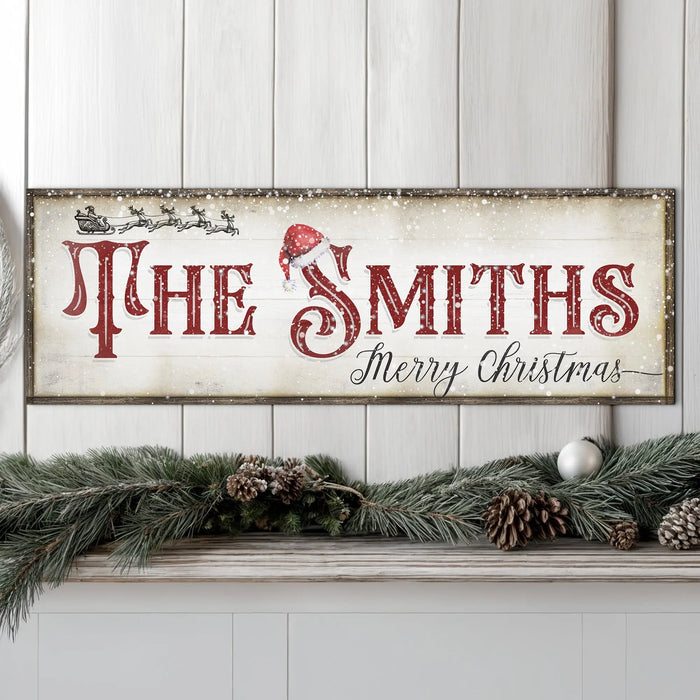 Christmas Family Name Sign IV by Tailored Canvases