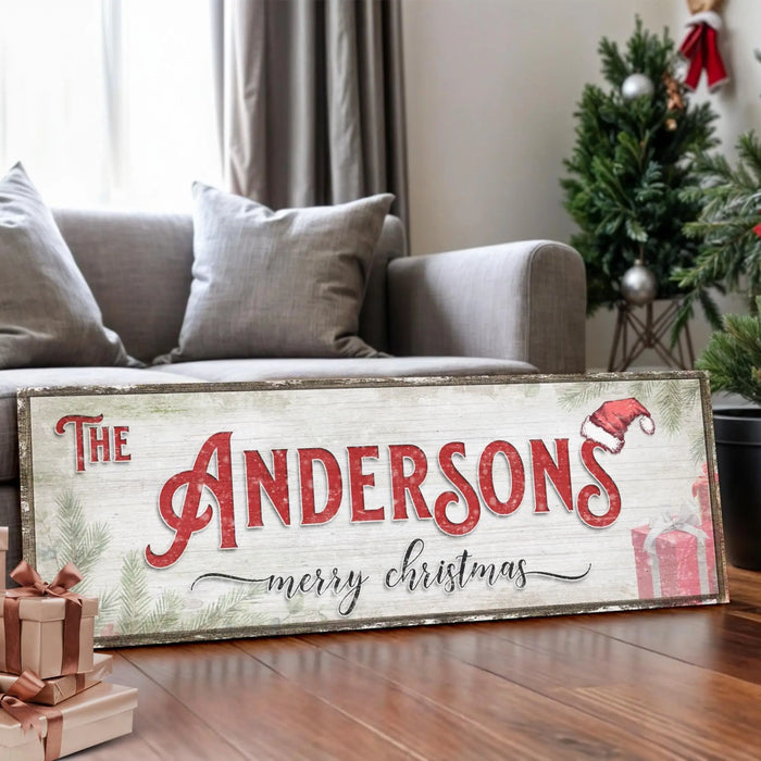 Christmas Family Name Sign V by Tailored Canvases