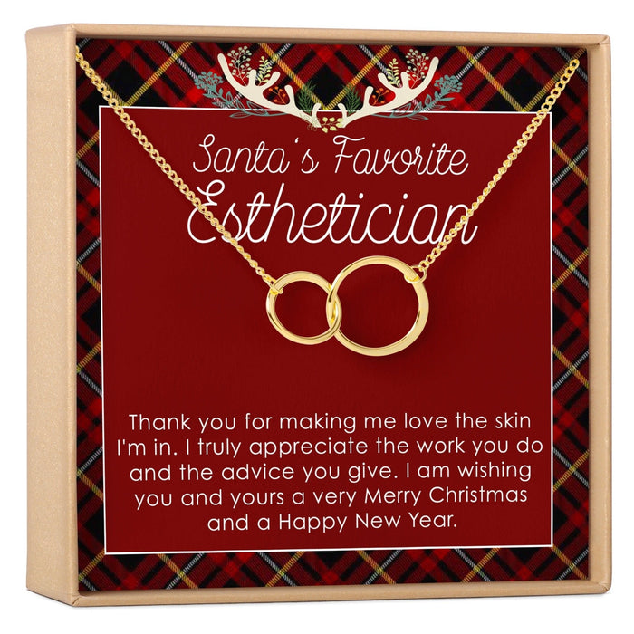 Christmas Gift Esthetician Double Circles Necklace by Dear Ava